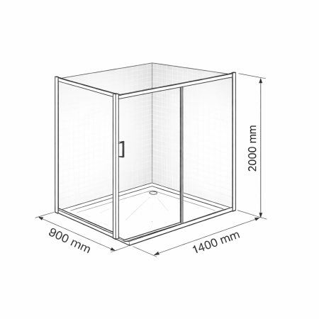 Cabina dus crom 140x90 cm, usa culisanta, grosime sticla 6 mm, tratament anticalcar, Ronal Divera [10]