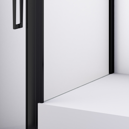 Cabina dus negru mat 90x90 cm cu usa pivotanta, grosime sticla 6 mm, tratament anticalcar, Ronal Divera [8]