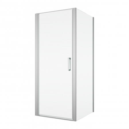 Cabine de dus simple - Cabina dus crom 70x70 cm cu usa pivotanta, grosime sticla 6 mm, tratament anticalcar, Ronal Divera