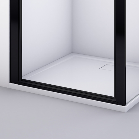 Cabina dus negru mat 90x90 cm cu usa pivotanta, grosime sticla 6 mm, tratament anticalcar, Ronal Divera [7]