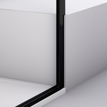 Cabina dus negru mat 80x80 cm cu usa pivotanta, grosime sticla 6 mm, tratament anticalcar, Ronal Divera [6]