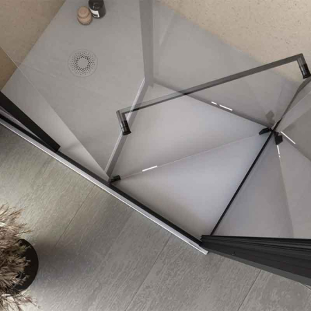 Cabina dus cu usa glisant‑rotativ 90 x 90 cm, crom, Kolpasan, Stellar Uni [1]