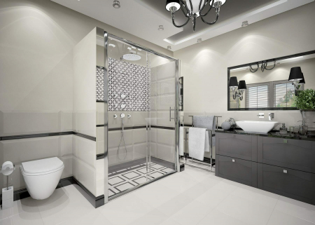 Cabina dus dreptunghiulara 160x90 cm, cu perete fix si usa culisanta, Deante Cynia [3]