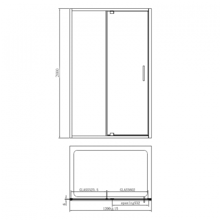 Cabina dus dreptunghiulara culoare crom 120x90 cm, Mediterraneo, Andina [1]
