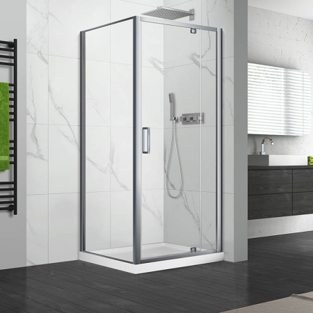 Baie - Cabina dus dreptunghiulara culoare crom 100x80 cm, Mediterraneo, Andina