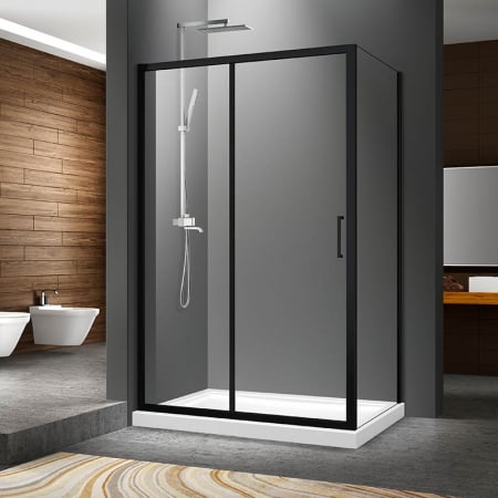 Baie - Cabina dus dreptunghiulara neagra 100x80 cm Mediterraneo, Iris Black