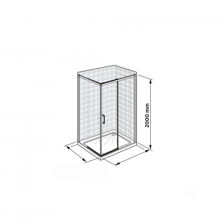 Cabina dus negru mat 100x80 cm, usa culisanta, grosime sticla 6 mm, tratament anticalcar, Ronal [9]