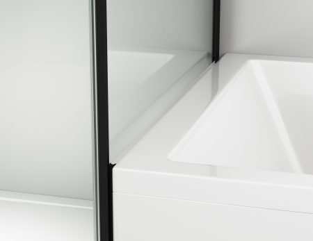 Cabina dus negru mat 120x80 cm cu usa culisanta, grosime sticla 8 mm, inchidere perete fix, Ronal Amalia [5]