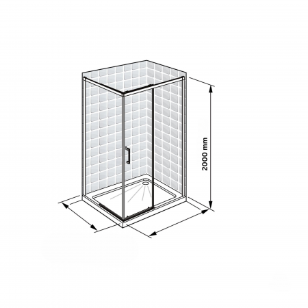 Cabina dus negru mat 120x80 cm cu usa culisanta, grosime sticla 8 mm, Ronal Amalia [14]