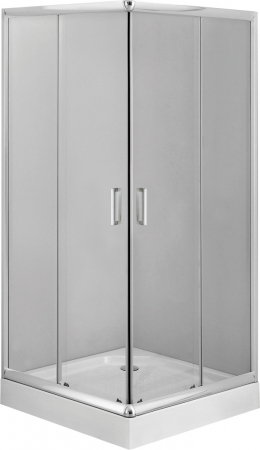 Cabine de dus simple - Cabina dus patrata 90x90 cm cu usi culisante crom Deante, Funkia