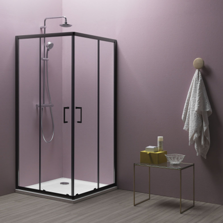 Cabina dus patrata neagra 90x90 cm KolpaSan, Eco Quat [1]
