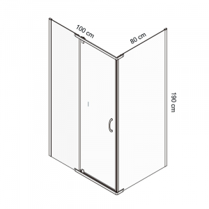 Cabina dus sticla securizata cu usa batanta 100x80 cm Mediterraneo Catania [1]