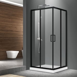 Baie - Cabina dus patrata neagra 90x90 cm, Mediterraneo, Hector 2