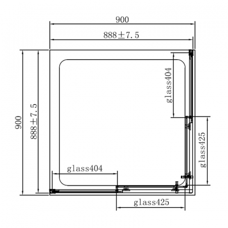 Cabina dus patrata crom 90x90 cm, Mediterraneo, Hector [3]