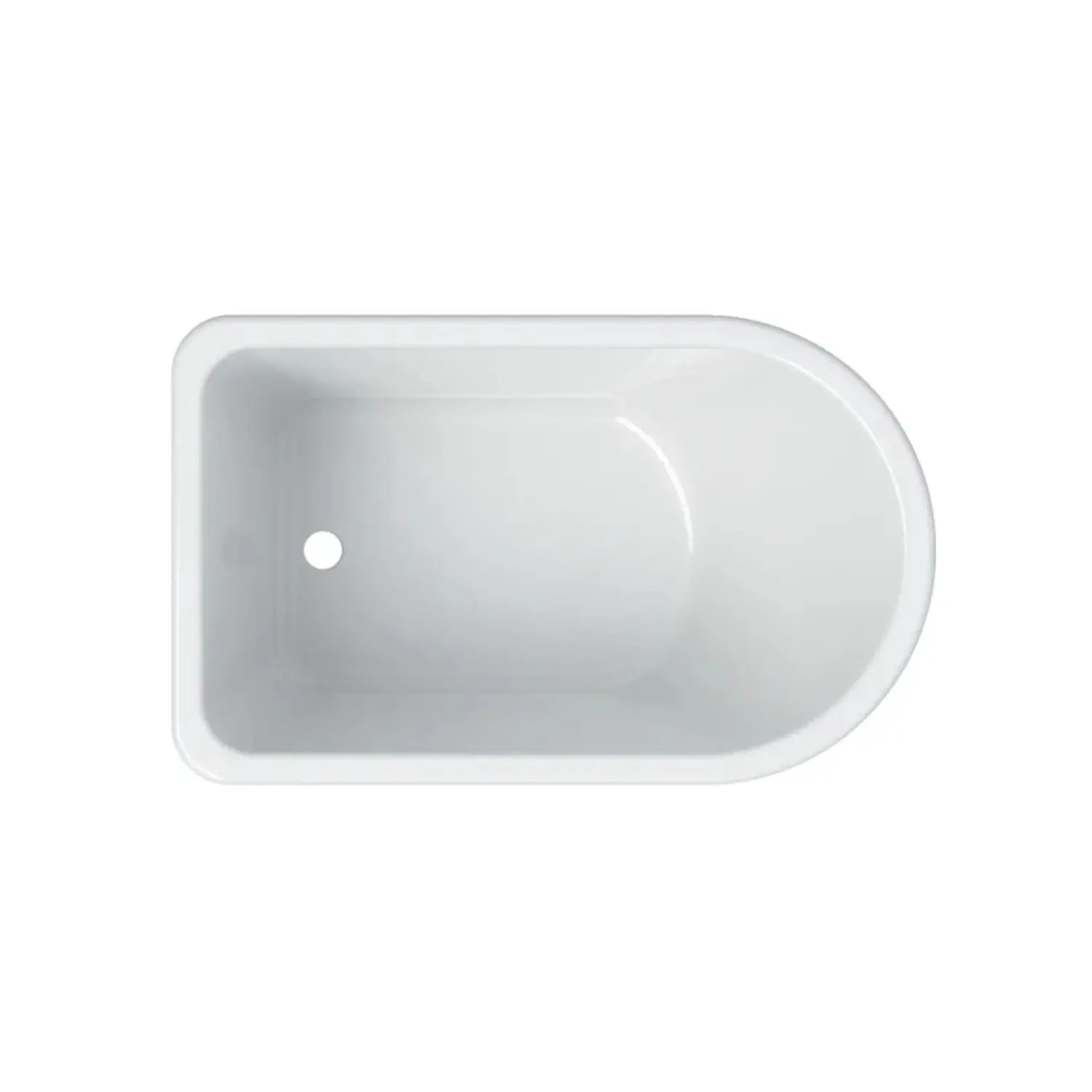 Cada baie copii - Cada asimetrica de baie copii, montare in placa, 75 cm x 40 cm, alb alpin, Varicor, antibacteriana, Geberit Bambini