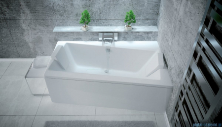 Cada baie asimetrica, acril, 160 x 100 cm, orientare dreapta, Besco Infinity [2]