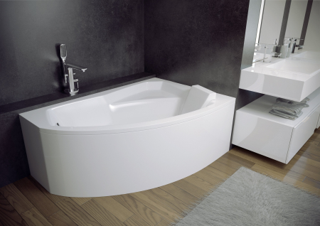 Cada baie asimetrica cu sezut, acril, 170 x 110 cm, orientare dreapta, Besco Rima [2]