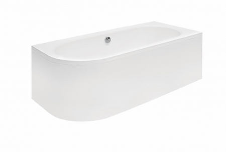 Cada baie asimetrica alba, acril, 180 x 80 cm, orientare dreapta, Besco Avita [1]