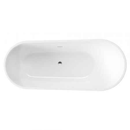 Set cada baie freestanding 150 x 75 cm, ovala cu preaplin, Diva Foglia, plus baterie freestanding, crom lucios [3]