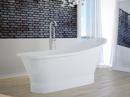 Cada baie freestanding asimetrica, compozit, 160 x 68 cm, Besco Gloria [2]