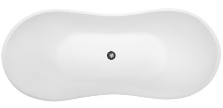 Cada baie freestanding asimetrica, compozit, alba, 160 x 70 cm, Besco Viya [2]