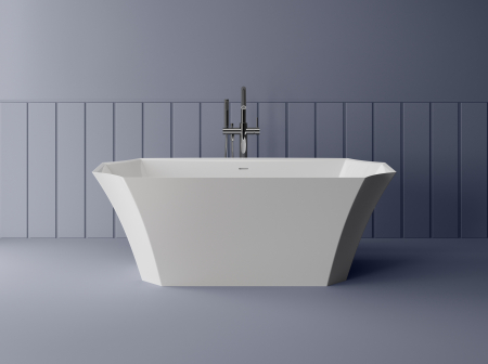 Cada baie freestanding asimetrica, compozit, 170 x 81 cm, Cast Marble Novara [1]