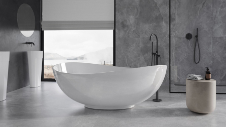 Cada baie freestanding Besco Siya, 172x100 cm, alb mat [4]