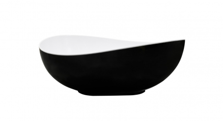 Cada baie freestanding Besco Siya, 172x100 cm, negru/alb mat [1]