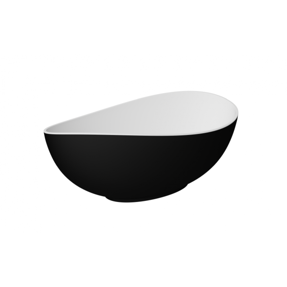 Cazi de baie freestanding - Cada baie freestanding Besco Siya, 172x100 cm, negru/alb mat