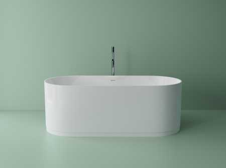 Cazi baie - Cada baie freestanding compozit Marmite Lagon, 167 cm, ovala, alb lucios, cu preaplin