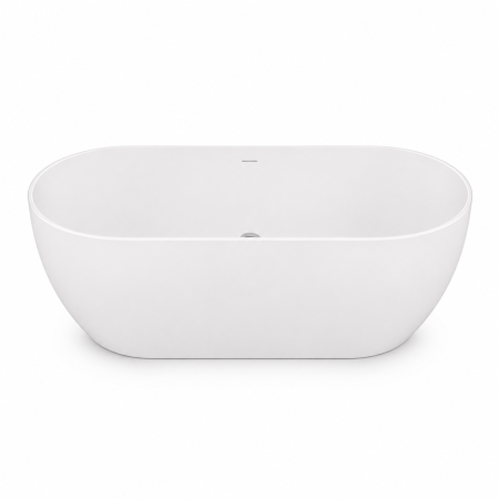 Paravane cada - Cada baie freestanding cu preaplin 170x80 cm, din compozit, alb lucios, Fluminia Vezuv