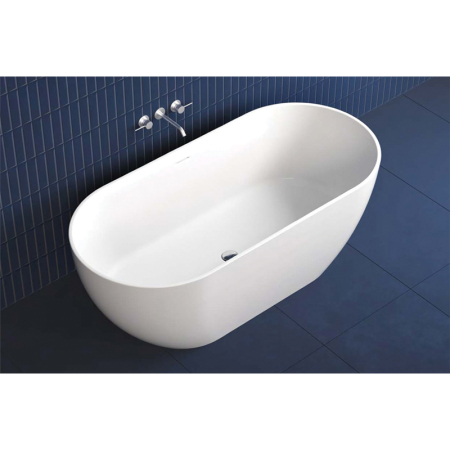 Cada baie freestanding cu preaplin 170x80 cm, din compozit, alb mat, Fluminia Vezuv [1]
