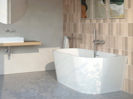 Cada baie freestanding Deante Silia, 170 x 75 cm, lipita de perete, alb lucios [3]