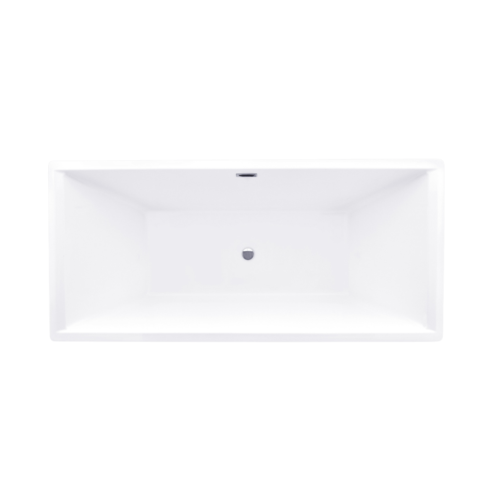 Cada baie freestanding, dreptunghiulara cu preaplin, West Hades, acril, alb, 178 x 80 cm resigilata [1]