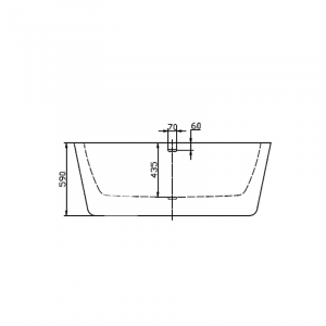 Cada baie freestanding 158 x 74 cm ovala Florida, Ava [2]