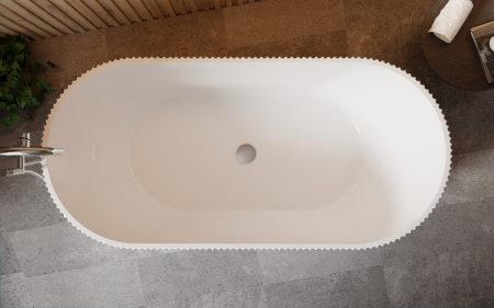 Cada baie freestanding, ovala, alba, 3D, Besco Giuliana, 150x75 cm [5]