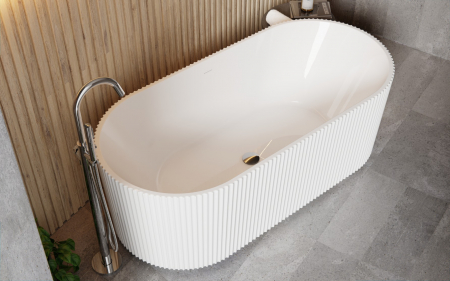 Cada baie freestanding, ovala, alba, 3D, Besco Giuliana, 150x75 cm [4]