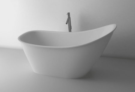 Cazi baie - Cada baie freestanding ovala, compozit, 158 x 73 cm, Cast Marble Bergamo