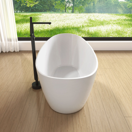 Cada baie freestanding ovala, compozit, 158 x 77 cm, Foglia Bella [3]