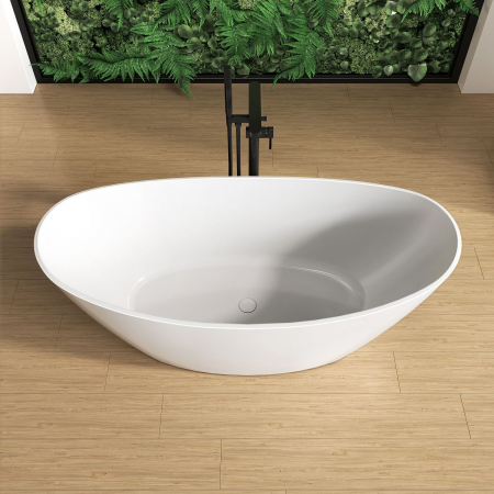 Cada baie freestanding ovala, compozit, 158 x 77 cm, Foglia Bella [4]
