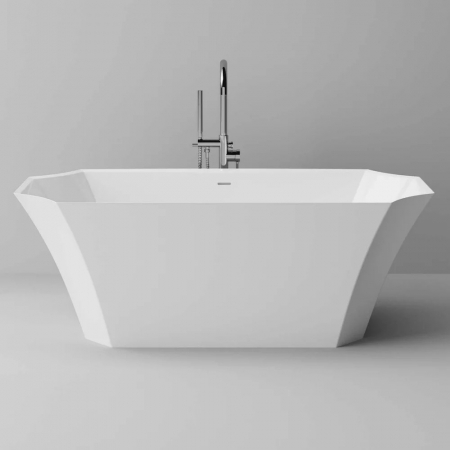 Cazi de baie freestanding - Cada baie freestanding asimetrica, compozit, 170 x 81 cm, Cast Marble Novara