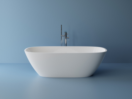 Cada baie freestanding ovala, compozit, 160 x 75 cm, Cast Marble Arona [2]