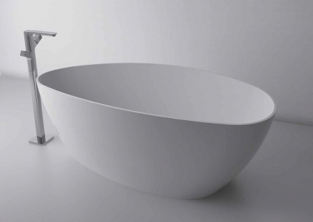 Cazi de baie freestanding - Cada baie freestanding ovala, compozit, 156 x 71 cm, Cast Marble Praga