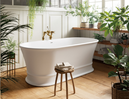 Cazi de baie freestanding - Cada baie freestanding ovala, compozit, 170 x 84 cm, Cast Marble Alcamo