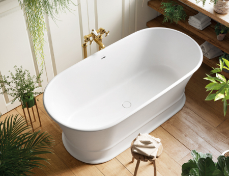 Cada baie freestanding ovala, compozit, 170 x 84 cm, Cast Marble Alcamo [1]