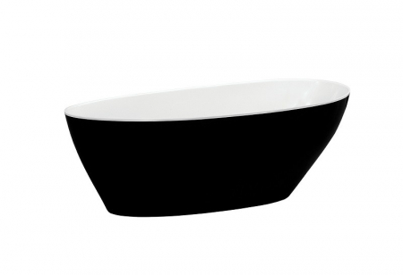 Cazi de baie freestanding - Cada baie freestanding ovala, compozit, negru/alb, 170x72 cm, Besco Goya