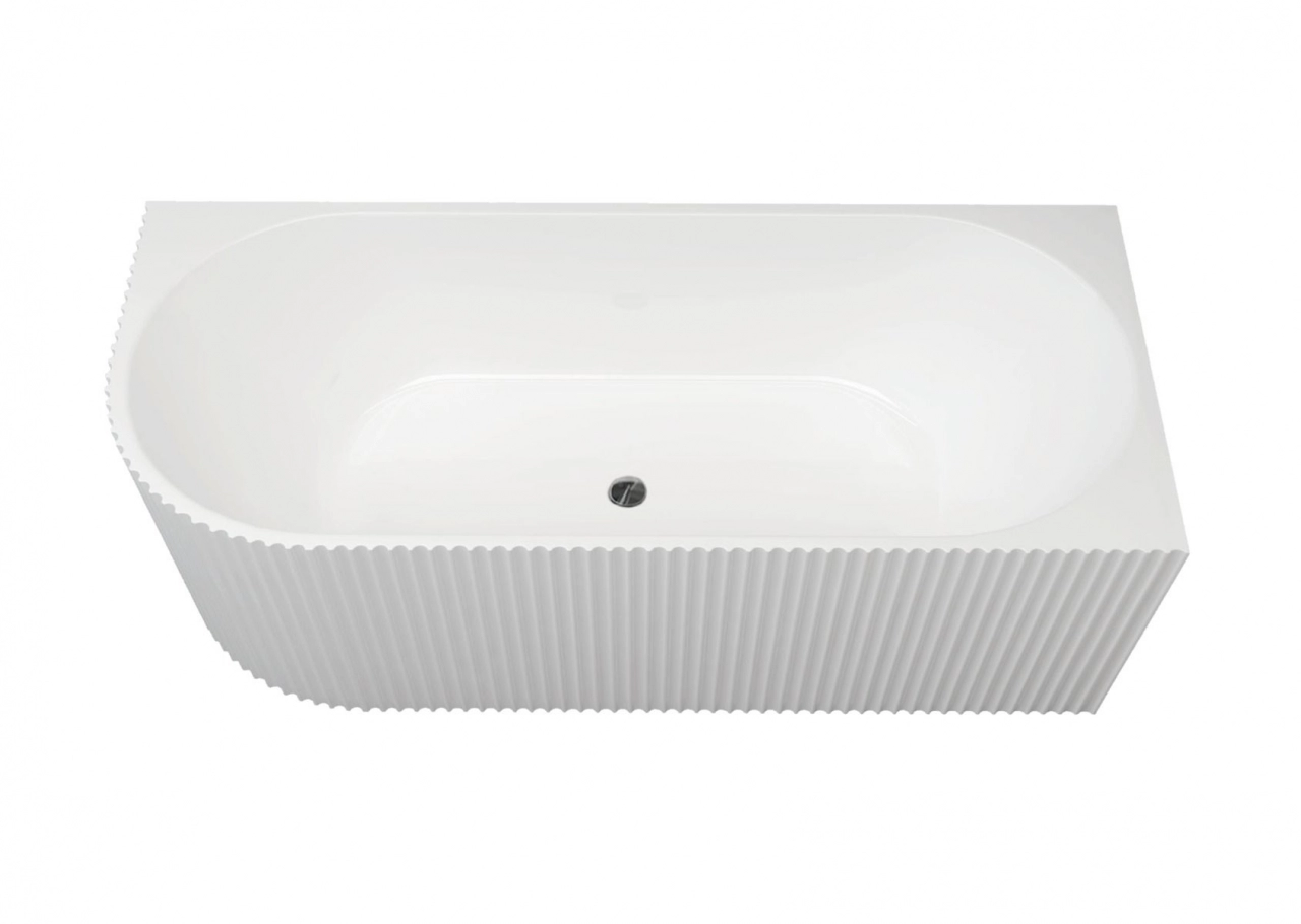 Cazi de baie freestanding - Cada baie freestanding riflata 170x80 cm, alb lucios, cu montare pe perete dreapta, Bali Sano Technik