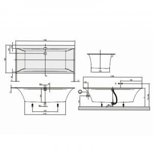Cada baie incastrata dreptunghiulara 190 x 90 cm Villeroy & Boch, Squaro Edge [4]