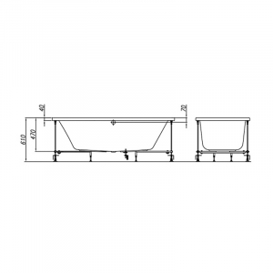 Cada baie incastrata 170 x 75 cm KolpaSan, Elektra [3]