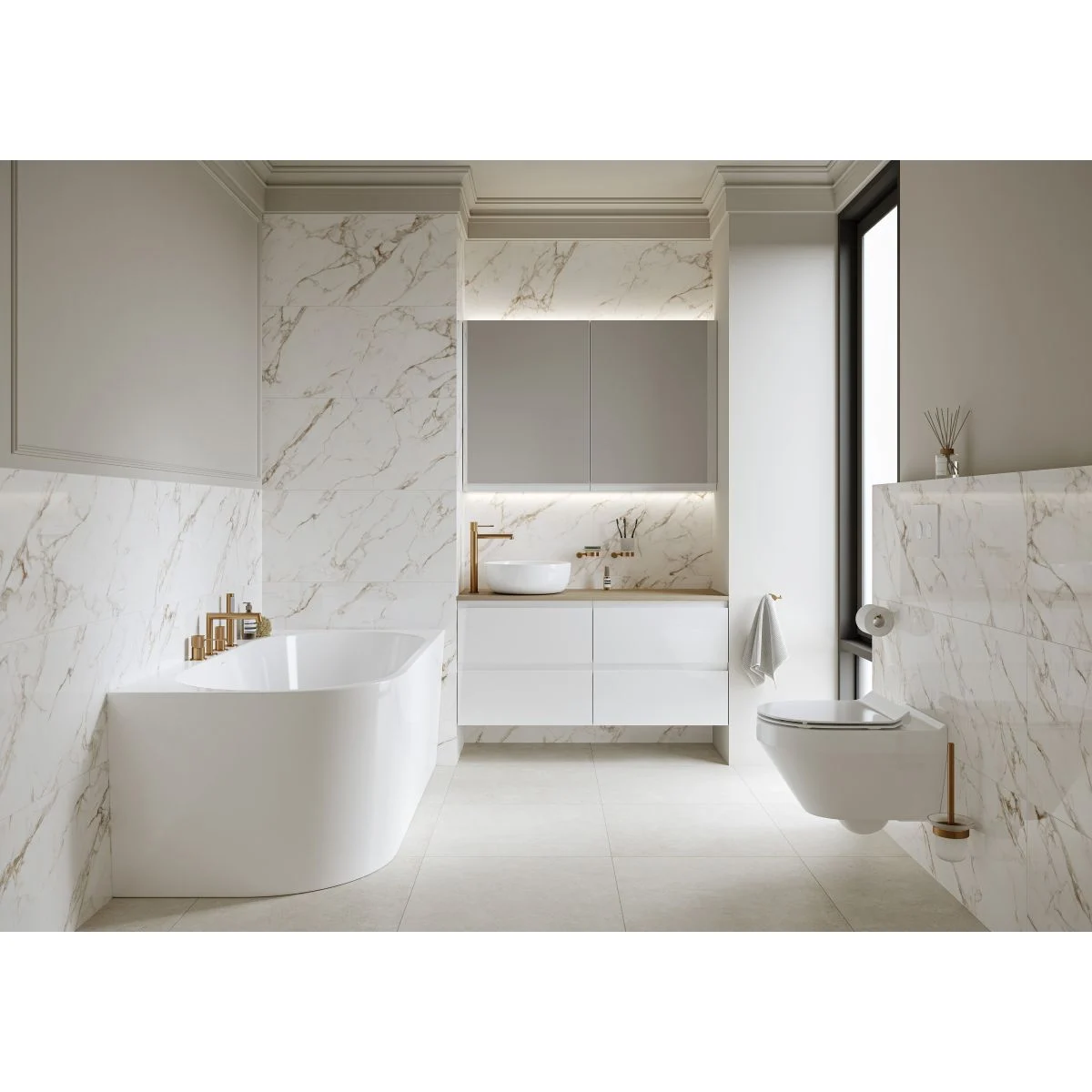 Cada baie pe colt 160x80 cm, asimetrica, orientare dreapta, alba, Cersanit Crea [2]